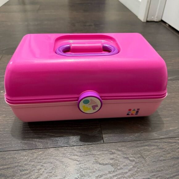 Vintage Women’s Pink Caboodles Train Makeup Case Holder Plastic - Picture 1 of 4